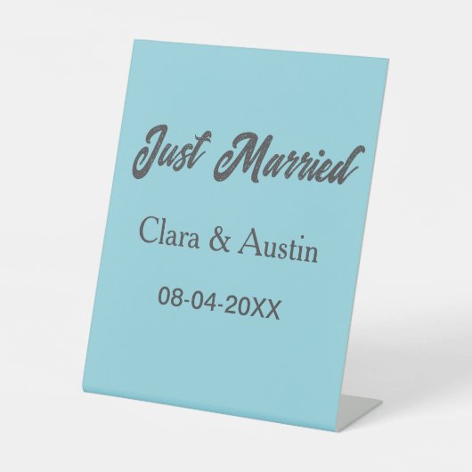 Just Married add couple name date year wedding sim 台座サイン (正面)
