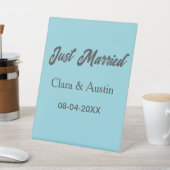 Just Married add couple name date year wedding sim 台座サイン (インサイチュ)