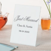 Just Married add couple name date year wedding sim 台座サイン (インサイチュ)