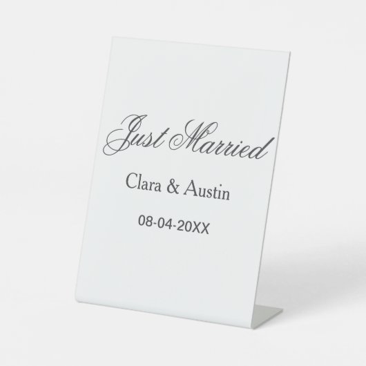 Just Married add couple name date year wedding sim 台座サイン (正面)