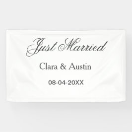 Just Married add couple name date year wedding sim 横断幕