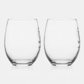 Just Married Any Year Anniversary Personalized ステムなしワイングラス (右)
