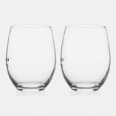 Just Married Any Year Anniversary Personalized ステムなしワイングラス (左)