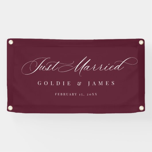 Just Married Car Banner Reception Decoration Sign 横断幕 (横)