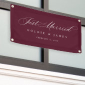 Just Married Car Banner Reception Decoration Sign 横断幕 (ビルの外側)