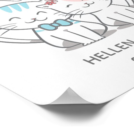 Just Married Cat Wedding  ポスター (角)