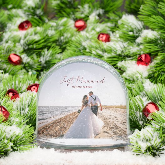 Just Married Christmas Greetings Customize Photo (クリスマス)
