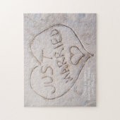Just Married Destination Sand Writing Custom ジグソーパズル (縦)
