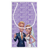 just Married DOCTORS PHYSICIANS MD violet スモールペーパーバッグ (裏面)