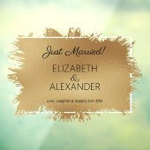 Just Married! Gold Faux Foil ウィンドウサイン (シート3)