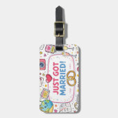 Just Married Honeymoon Luggage Tag Custom Name ラゲッジタグ (正面縦)