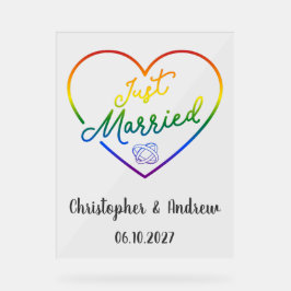 Just Married III - LGBTQ ウェディング アクリルサイン