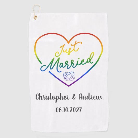 Just Married III - LGBTQ ウェディング ゴルフタオル (正面)