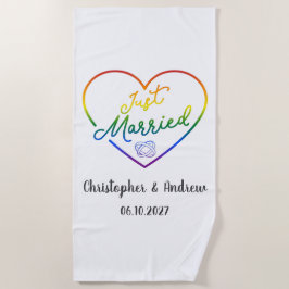 Just Married III - LGBTQ ウェディング ビーチタオル