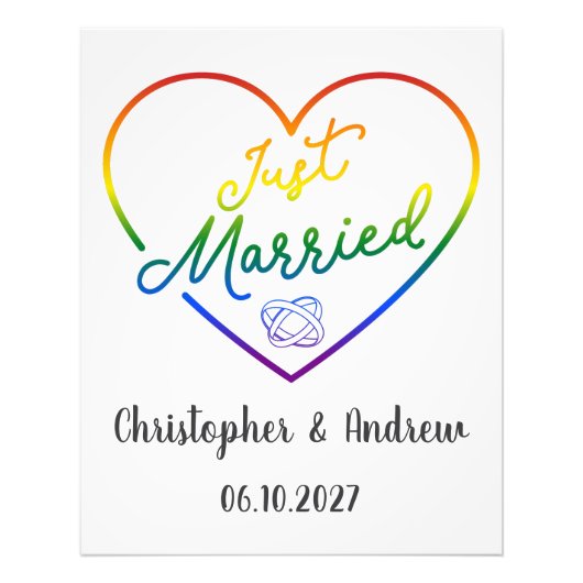 Just Married III - LGBTQ ウェディング フォトプリント (正面)