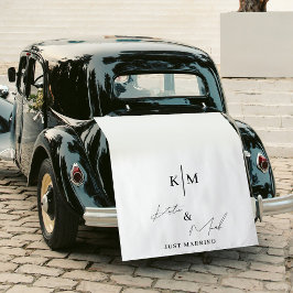 Just Married Monogram Wedding Car Banner Sign タペストリー