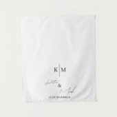 Just Married Monogram Wedding Car Banner Sign タペストリー (正面)