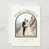 Just Married Newlywed Couple Arch Photo Christmas シーズンカード (正面)