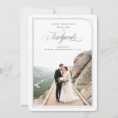 Just Married Newlywed Couple Photo Christmas シーズンカード (正面)