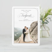 Just Married Newlywed Couple Photo Christmas シーズンカード (スタンド正面)