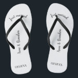 Just married personalisierbare ビーチサンダル<br><div class="desc">Personalisierbare Flip Flops als Geschenk für das Brautpaar.</div>