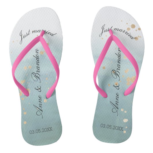 Just married personalisierbare Flip Flops ビーチサンダル (ソール)