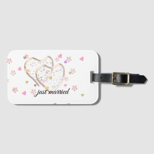 just married ,personalized  ラゲッジタグ (正面横)