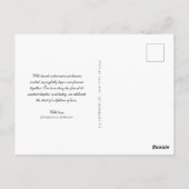 Just Married Photo Modern Wedding Announcement ポストカード (裏面)