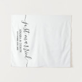 Just Married Script Fabric Car Banner Wedding Sign タペストリー (正面(横))