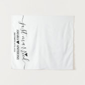 Just Married Script Fabric Car Banner Wedding Sign タペストリー (正面(横))