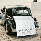 Just Married Script Fabric Car Banner Wedding Sign タペストリー