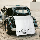 Just Married Script Fabric Car Banner Wedding Sign タペストリー