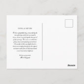 Just Married Script Wedding Photo Announcement ポストカード (裏面)