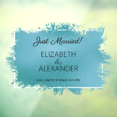 Just Married! Turquoise Faux Foil ウィンドウサイン (シート3)