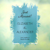 Just Married! Turquoise Faux Foil ウィンドウサイン (シート3)