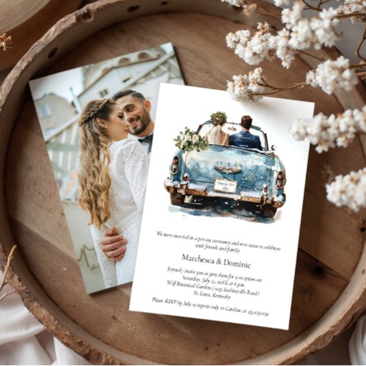 Just Married Vintage Car Reception Celebration | 招待状