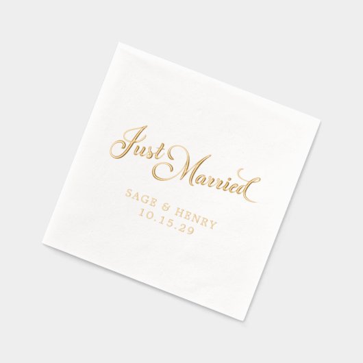 Just Married Wedding 箔ナプキン (左)