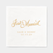 Just Married Wedding 箔ナプキン (正面)