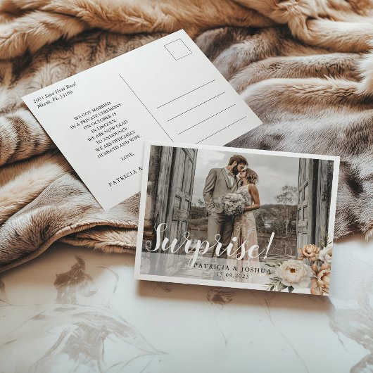 Just Married Wedding Announcement Postcard ポストカード