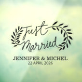 Just Married Wedding Car Window Cling with Hearts ウィンドウサイン (シート3)