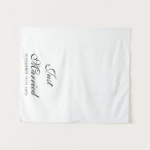Just Married Wedding Date Fabric Car Banner Sign タペストリー (正面(横))