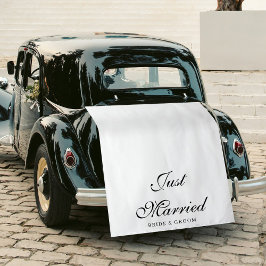 Just Married Wedding Date Fabric Car Banner Sign タペストリー