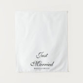 Just Married Wedding Date Fabric Car Banner Sign タペストリー (正面)