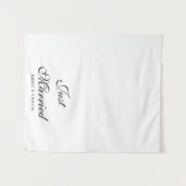 Just Married Wedding Date Fabric Car Banner Sign タペストリー (正面(横))
