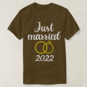 Just Married Wedding Ring s, Mr & Mrs Couples Matc Tシャツ (デザイン正面)