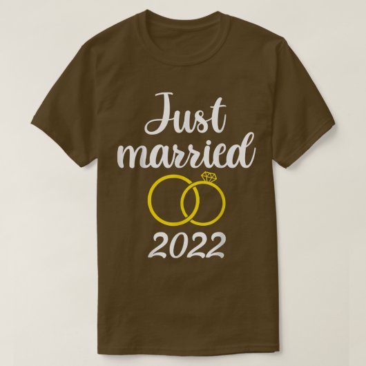 Just Married Wedding Ring s, Mr & Mrs Couples Matc Tシャツ (デザイン正面)