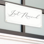 Just Married Wedding Send-off Car Banner Sign 横断幕 (ビルの外側)