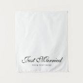 Just Married Wedding Text Fabric Car Banner Sign タペストリー (正面)