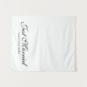 Just Married Wedding Text Fabric Car Banner Sign タペストリー (正面(横))