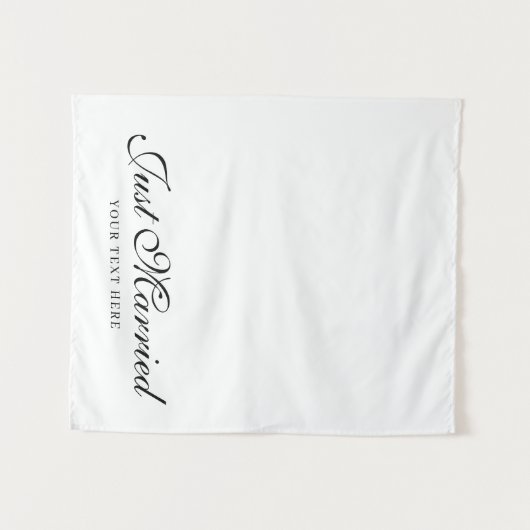 Just Married Wedding Text Fabric Car Banner Sign タペストリー (正面(横))